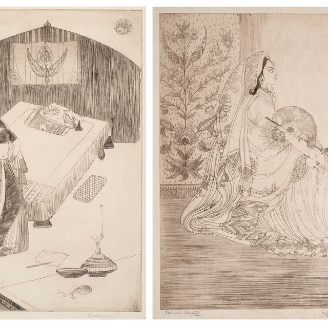 Abdur Rahman Chughtai — Спальня; Прялка