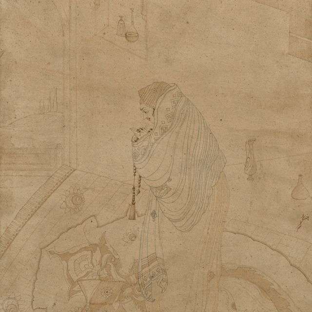 Abdur Rahman Chughtai — Без названия (Молящаяся женщина)