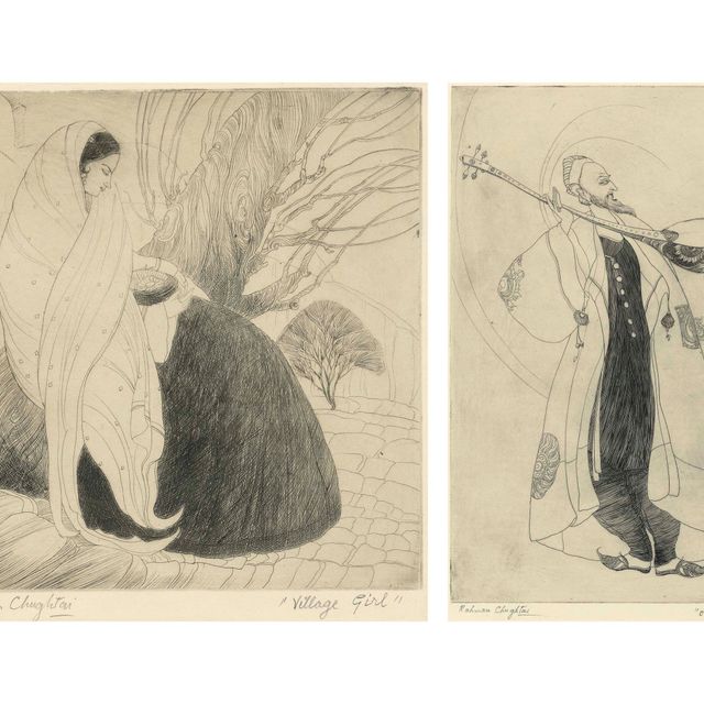Abdur Rahman Chughtai — Деревенская девушка; Старый музыкант
