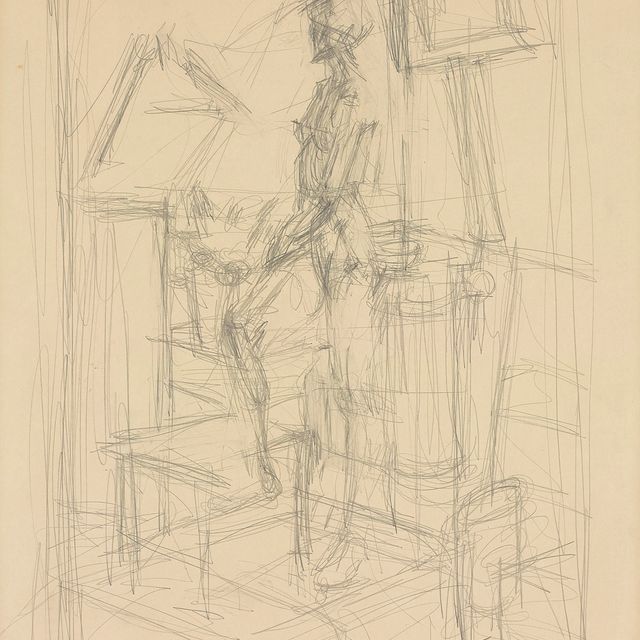 Alberto Giacometti — Рисунок в интерьере