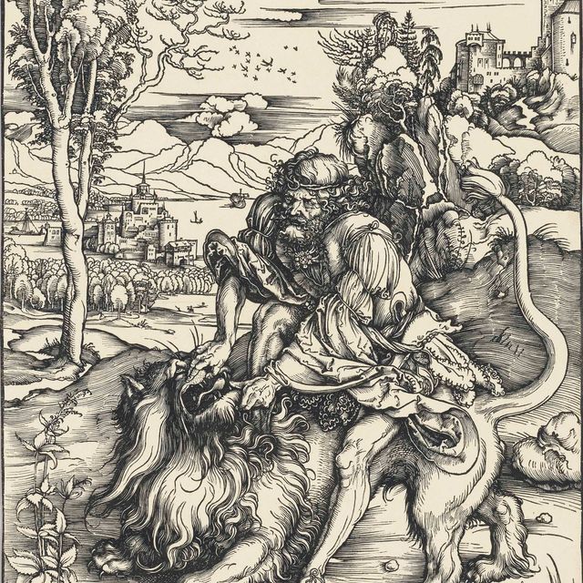 Albrecht Dürer — Самсон, раздирающий Льва