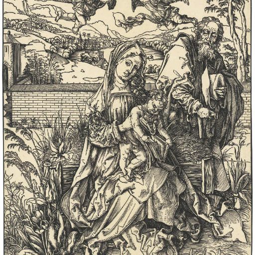 Albrecht Dürer — Святое семейство с тремя зайцами (т. 102; М., Зал. 212; С.М.С. 108)