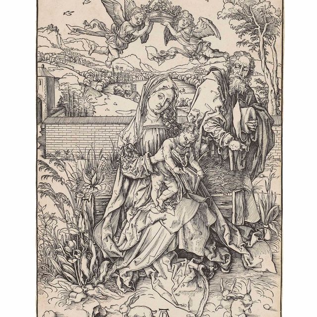 Albrecht Dürer — Святое семейство с тремя зайцами (т. 102; М., Зал. 212; С.М.С. 108)