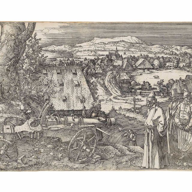 Albrecht Dürer — Пейзаж с пушкой (ч. 99; М., Зал. 96; С.М.С. 85)