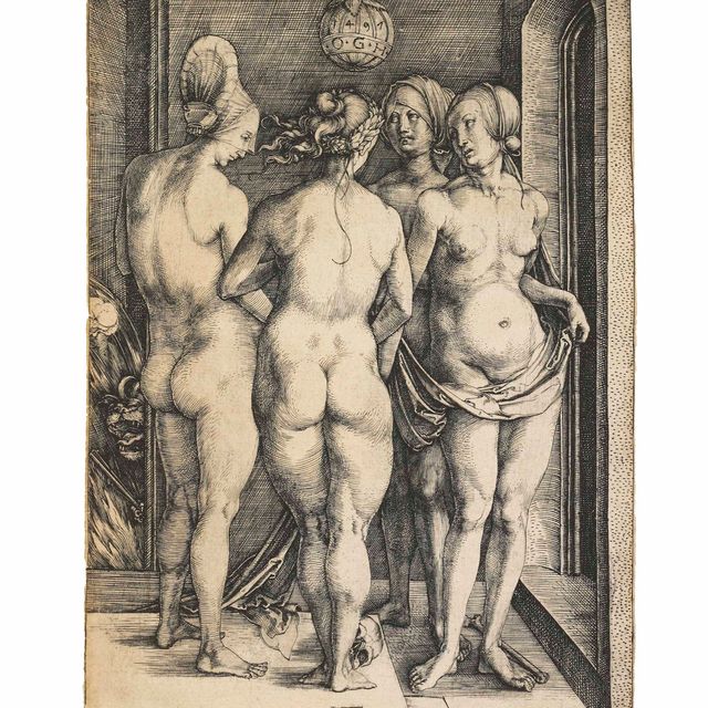 Albrecht Dürer — Четыре обнаженные женщины (Б. 75; М., зал. 69; С.М.С. 17)