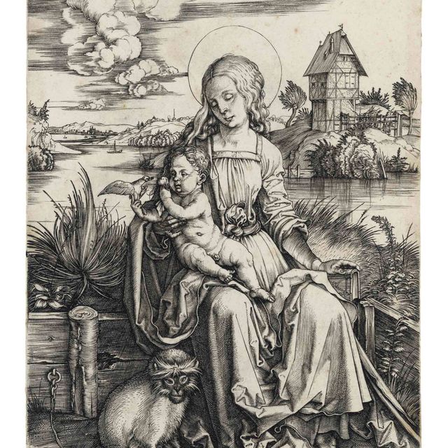 Albrecht Dürer — Богородица с младенцем и обезьяной (ч. 42; М., Зал. 30; С.М.С. 20)