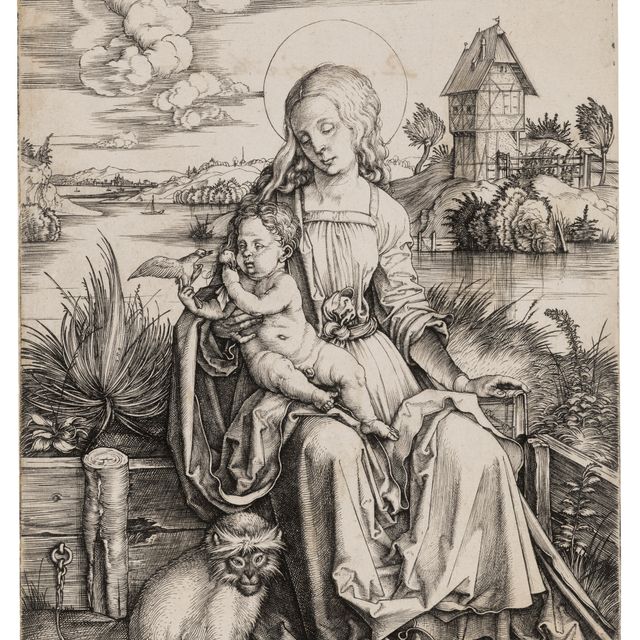 Albrecht Dürer — Богородица с младенцем и обезьяной