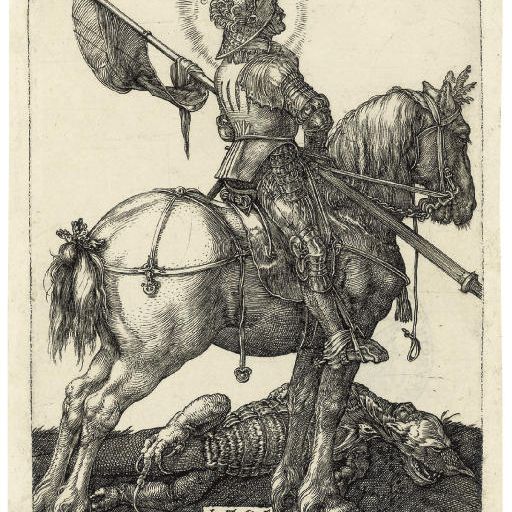 Albrecht Dürer — Святой Георгий Победоносец на коне (Б. 54; М., Зал. 56; С.М.С. 41)