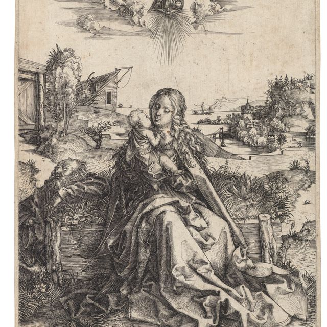 Albrecht Dürer — Дева Мария и младенец с бабочкой