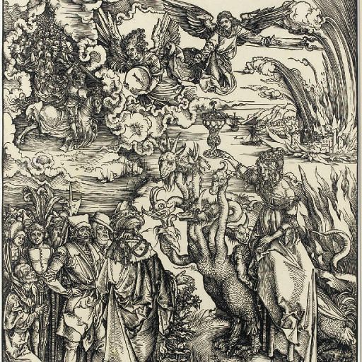 Albrecht Dürer — Вавилонская блудница из Апокалипсиса (Б. 73; М., гл. 177; С.М.С. 125)