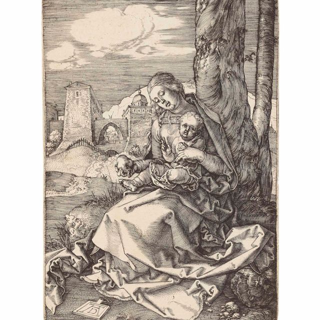 Albrecht Dürer — Богородица с младенцем и грушей (Б. 41; М., Зал. 33; С.М.С. 63)