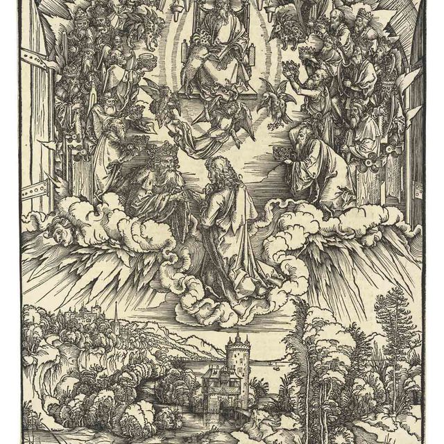 Albrecht Dürer — Святой Иоанн перед Богом и Старейшинами, из Апокалипсиса (Б. 63; М., гл. 166; С.М.С. 114)