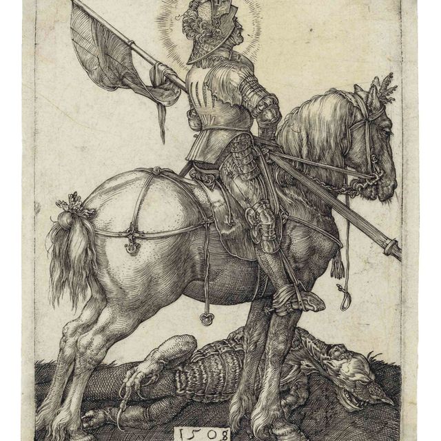 Albrecht Dürer — Святой Георгий Победоносец на коне (Б. 54; М., Зал. 56; С.М.С. 41)