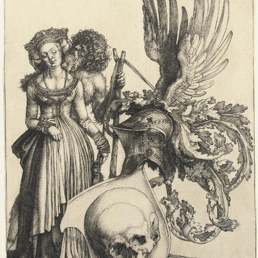 Albrecht Dürer — Герб с изображением черепа (Б. 101; М., Зал. 98; С.М.С. 37)