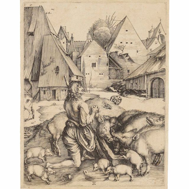 Albrecht Dürer — Блудный сын (Б., М., Зал. 28; С.М.С. 9)