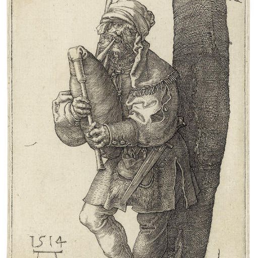 Albrecht Dürer — Волынщик (В. 91; М., Зал. 90; С.М.С. 76)