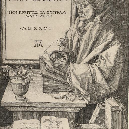 Albrecht Dürer — Эразм Роттердамский (Б. 107; М., Зал. 105; С.М.С. 102)