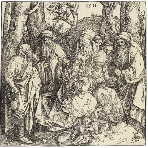 Albrecht Dürer — Святое родство с Ангелами (Б. 97; М., гл. 216; С.М.С. 227)