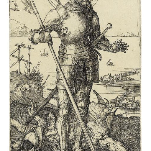 Albrecht Dürer — Пеший Святой Георгий (B. 53; M., Холл. 55; S.M.S. 34)