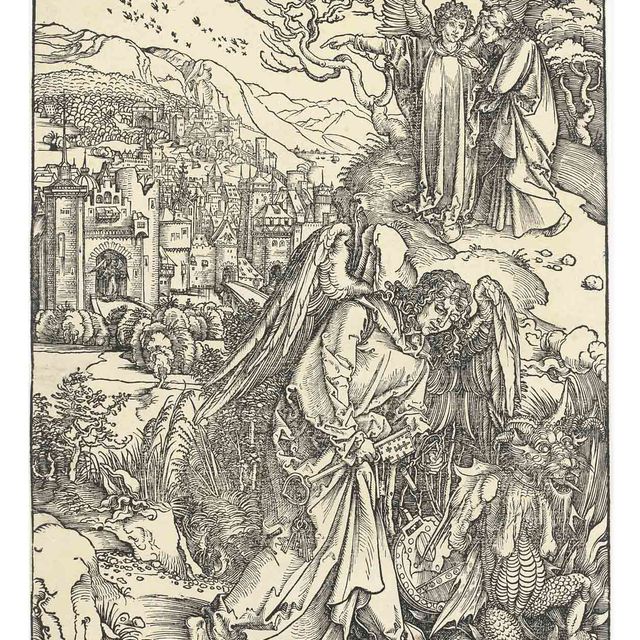 Albrecht Dürer — Ангел с ключом от Бездны, из Апокалипсиса (ч. 75; М., гл. 178; С.М.С. 126)