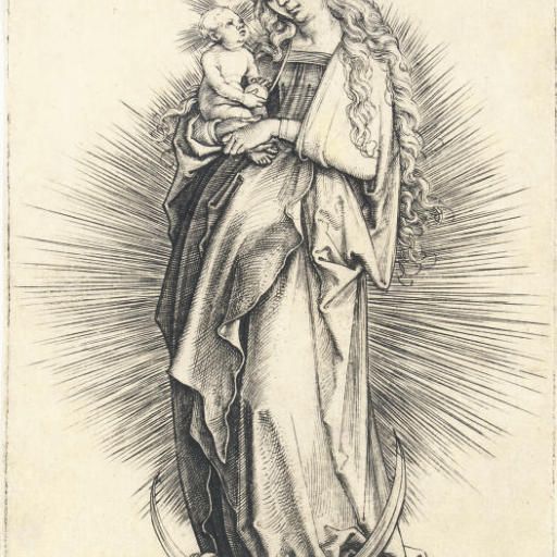 Albrecht Dürer — Богородица с младенцем на полумесяце (Б. 30; М., Зал. 29; С.М.С. 24)