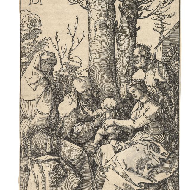 Albrecht Dürer — Святое семейство с Иоакимом и Анной под деревом