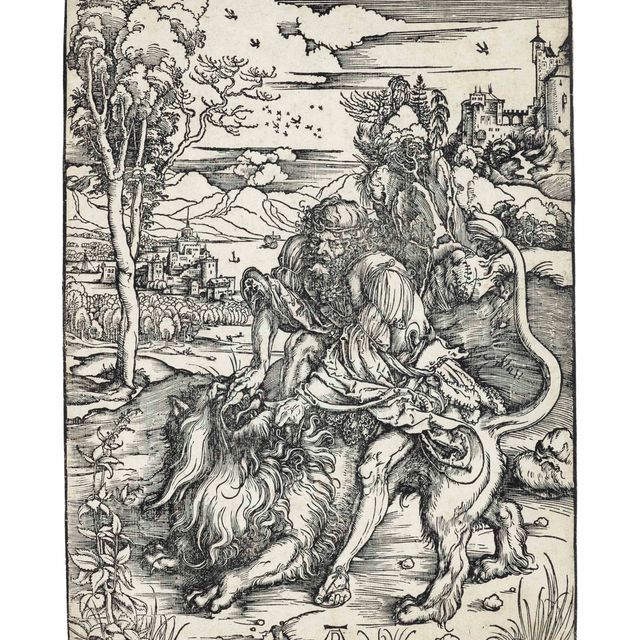 Albrecht Dürer — Самсон, раздирающий Льва