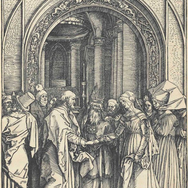 Albrecht Dürer — Обручение Пресвятой Девы, из книги "Жизнь Пресвятой Девы".
