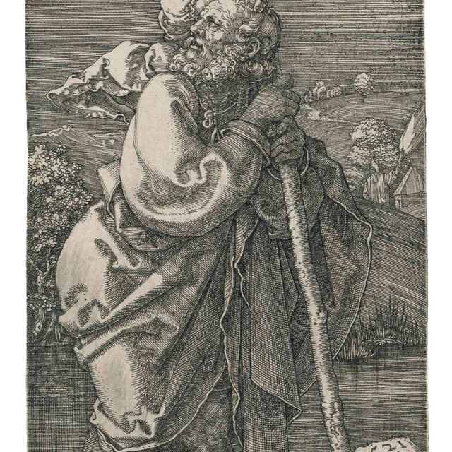 Albrecht Dürer — Святой Христофор, обращенный налево (Б. 51; М., Холл. 53; С.М.С. 93)