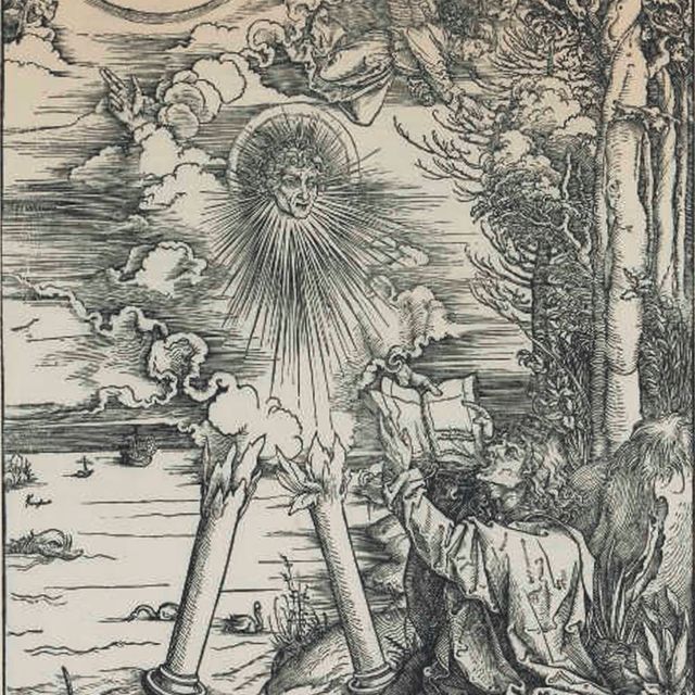 Albrecht Dürer — Святой Иоанн, пожирающий книгу, из "Апокалипсиса"