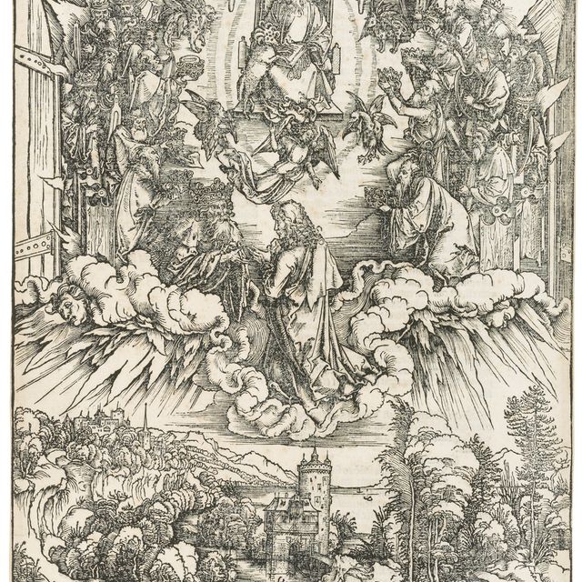 Albrecht Dürer — Святой Иоанн перед Богом и Старейшинами, из Апокалипсиса