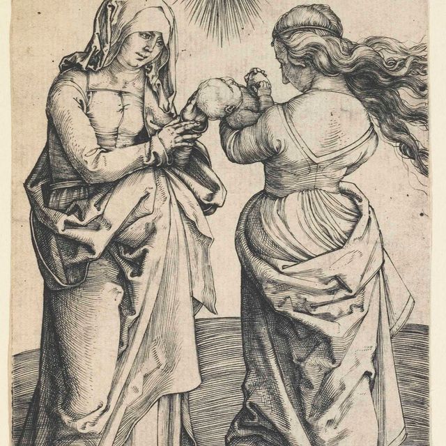 Albrecht Dürer — Богородица с младенцем и святой Анной (ст. 29; М., Зал. 43; С.М.С. 27)