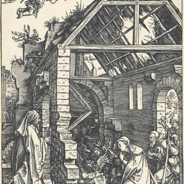Albrecht Dürer — Поклонение пастухов, из книги "Житие Пресвятой Богородицы"