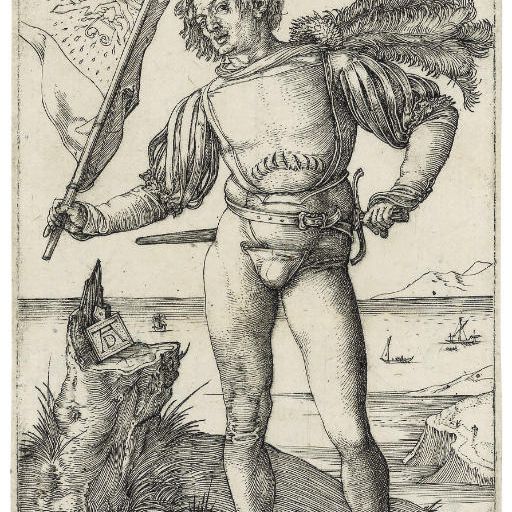 Albrecht Dürer — Знаменосец (Б. 87; М., Зал. 92; С.М.С. 31)