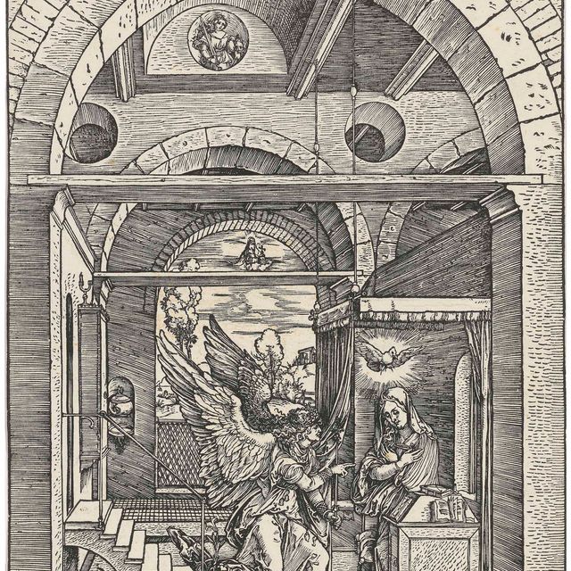 Albrecht Dürer — Благовещение Пресвятой Богородицы, из книги "Житие Пресвятой Богородицы"