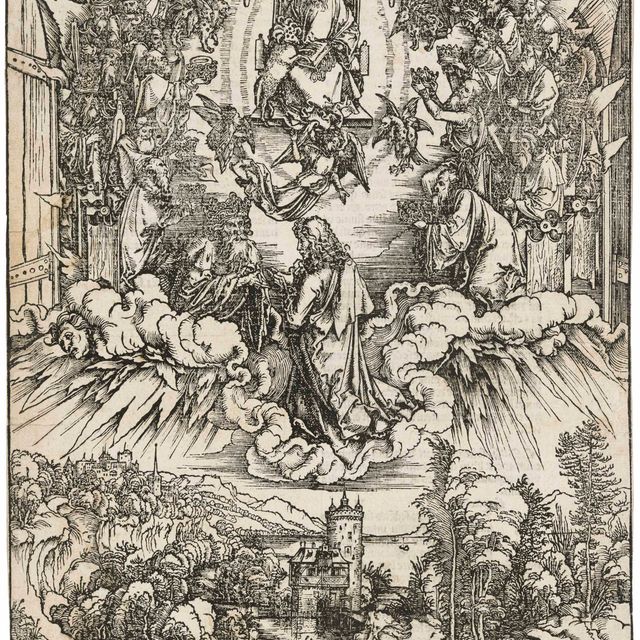 Albrecht Dürer — Святой Иоанн перед Богом и Старейшинами, из Апокалипсиса
