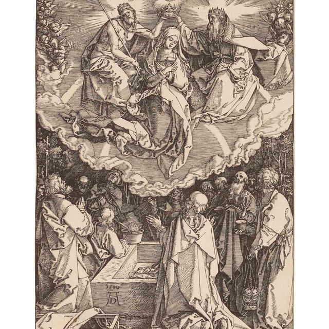 Albrecht Dürer — Успение и коронация Пресвятой Девы, из книги "Житие Пресвятой Девы" (т. 94; М., гл. 206; С.М.С. 184)