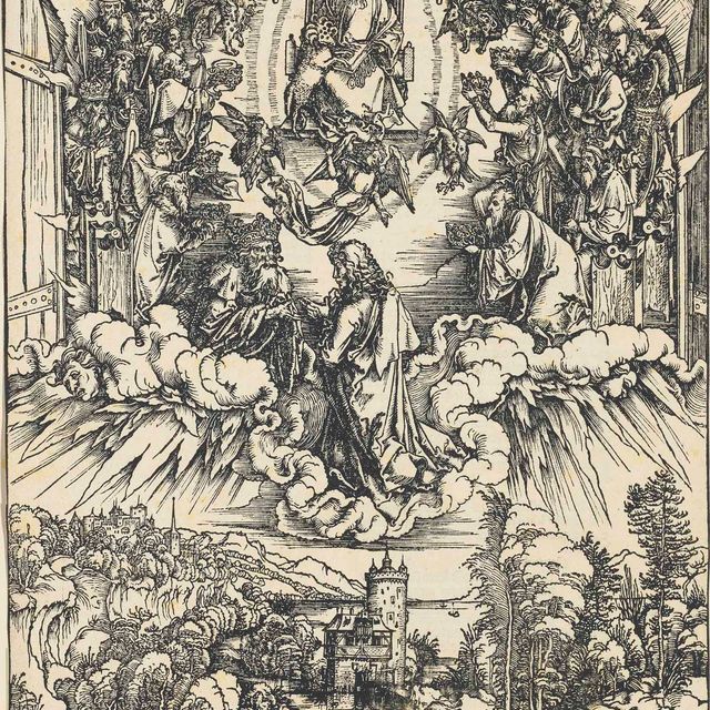 Albrecht Dürer — Святой Иоанн перед Богом и Старейшинами, из Апокалипсиса