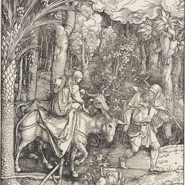 Albrecht Dürer — Бегство в Египет, из книги "Жизнь Пресвятой Девы"
