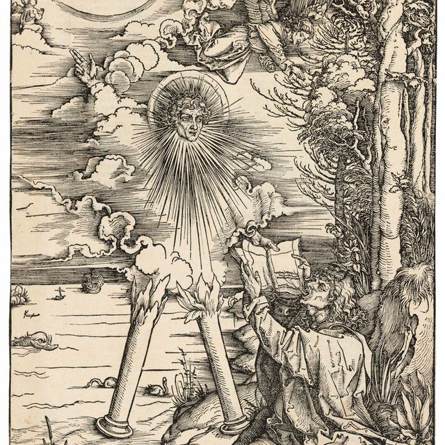 Albrecht Dürer — Святой Иоанн, пожирающий книгу, из "Апокалипсиса"
