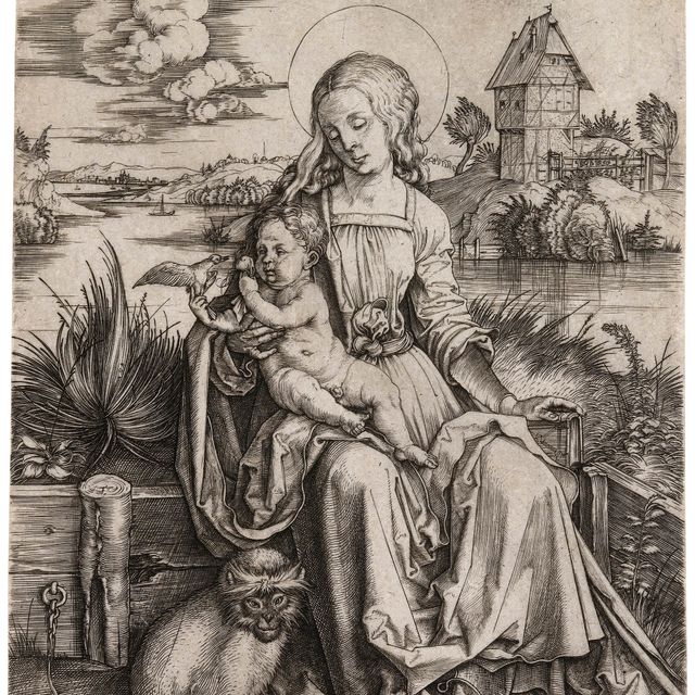 Albrecht Dürer — Богородица с младенцем и обезьяной