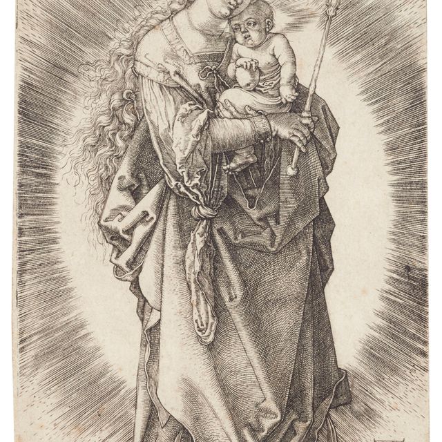 Albrecht Dürer — Дева Мария на полумесяце со скипетром и короной в виде звезды