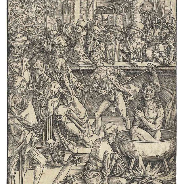 Albrecht Dürer — Мученичество святого Иоанна, из Апокалипсиса (Б. 61; М., гл. 164; С.М.С. 112)