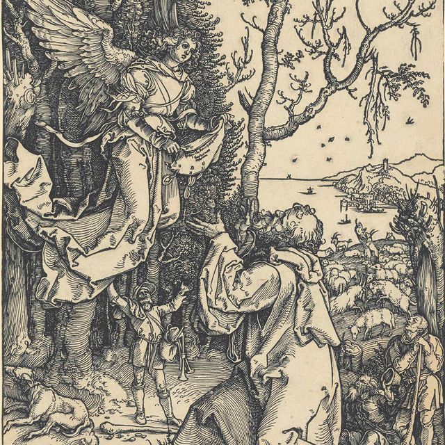 Albrecht Dürer — Иоаким и ангел, из книги "Жизнь Пресвятой Девы"