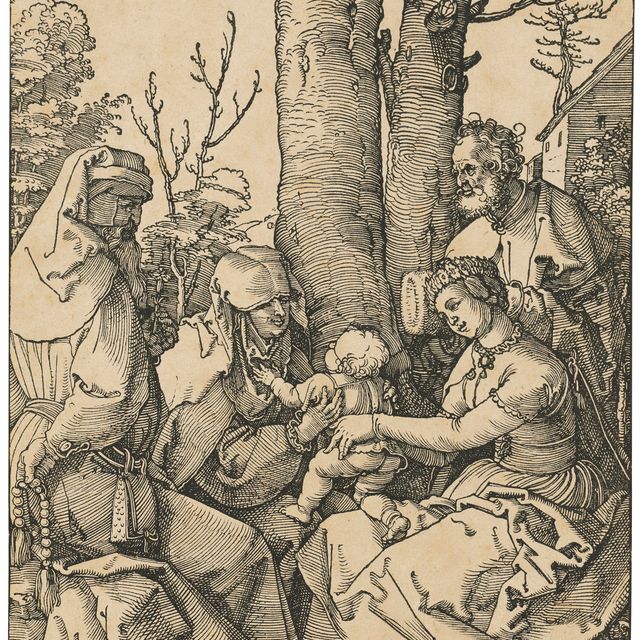 Albrecht Dürer — Святое семейство с Иоакимом и Анной под деревом