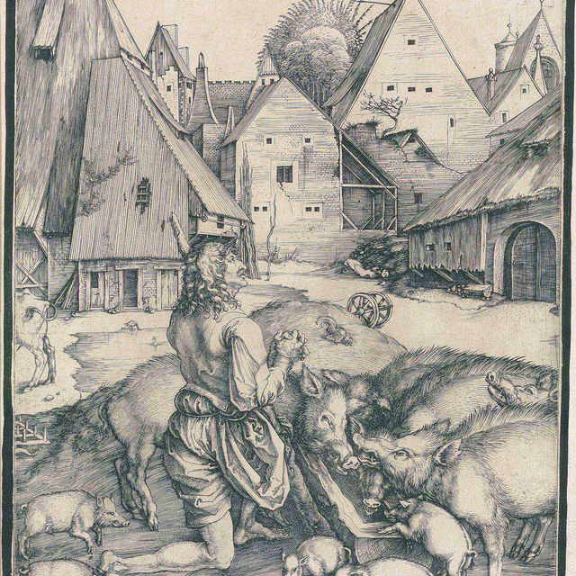Albrecht Dürer — Блудный сын (Б., М., Зал. 28; С.М.С. 9)