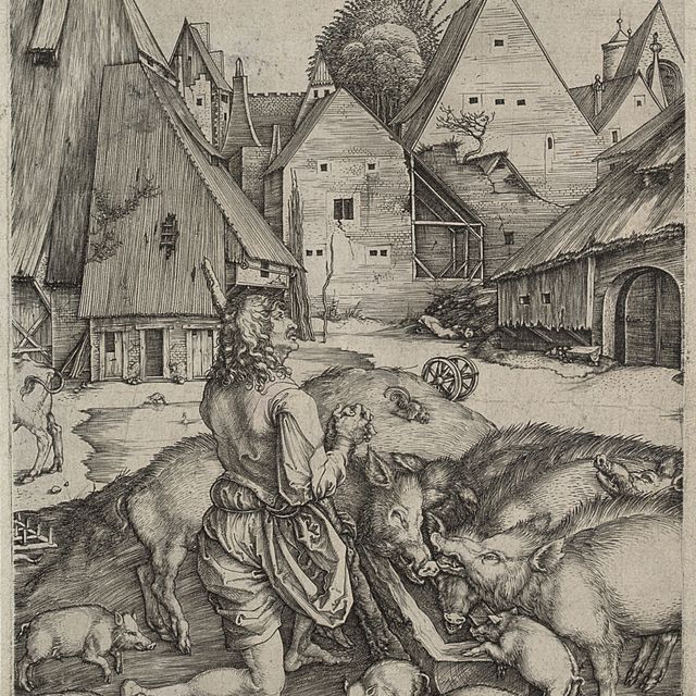 Albrecht Dürer — Блудный сын (Б., М., Зал. 28; С.М.С. 9)