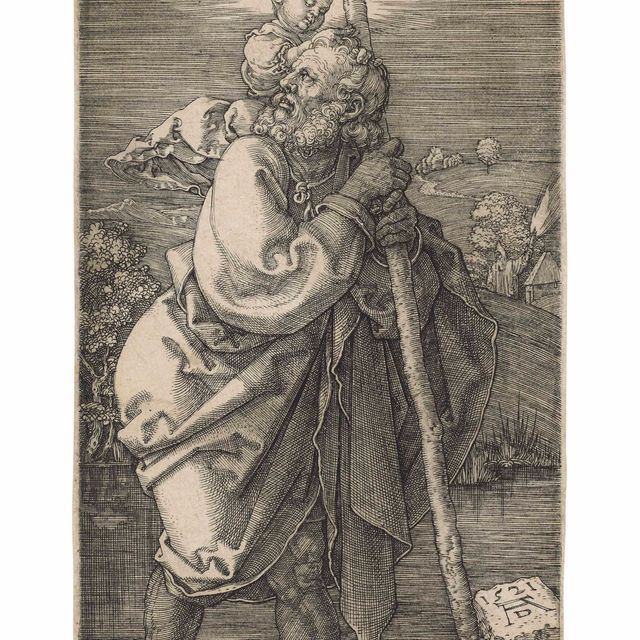 Albrecht Dürer — Святой Христофор, обращенный влево