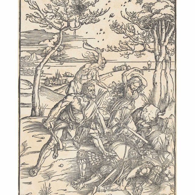 Albrecht Dürer — Геракл, покоряющий Какус (Hercules conquering the Molionide Twins)
