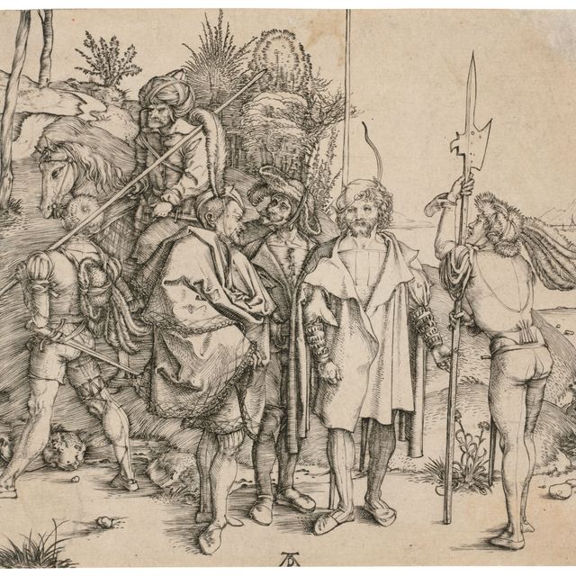 Albrecht Dürer — Пятеро солдат и турок верхом на лошади
